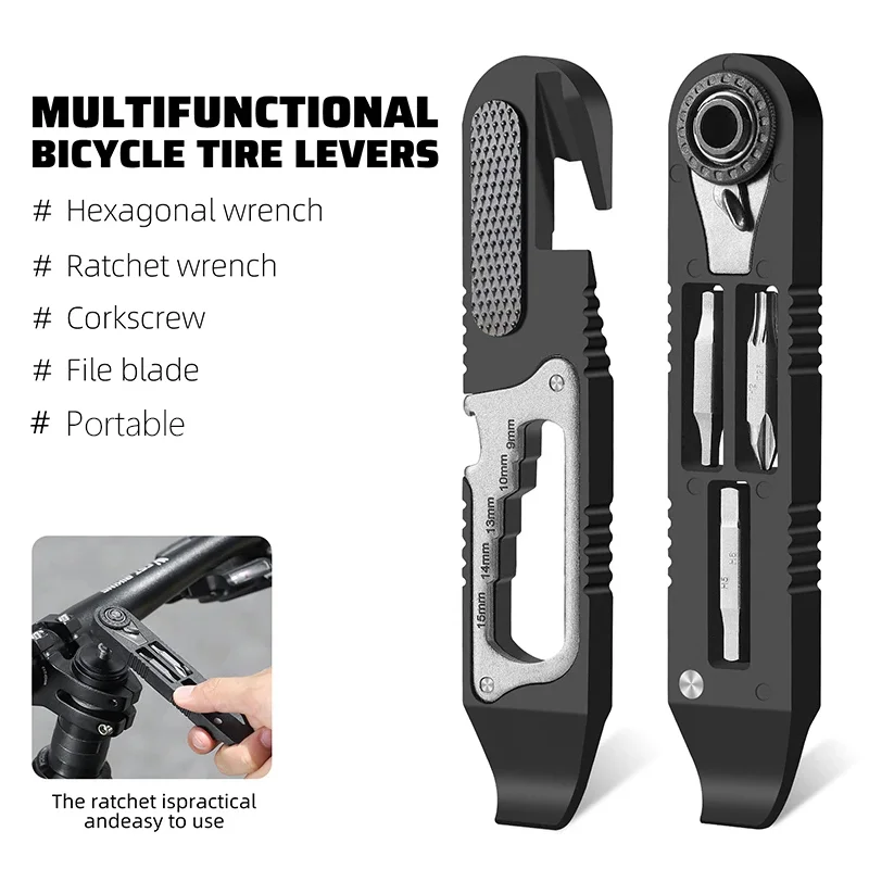 

Многофункциональный инструмент для ремонта велосипедов: портативный магнитный монтажный ключ для шин, высокопрочный гаечный ключ для MTB и шоссейных велосипедов