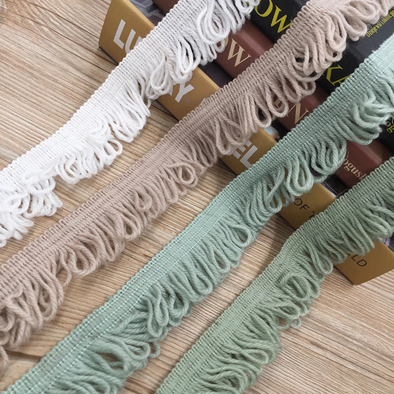 Cotton Lace 40CM Knit Tassel Fringe Trim Lace Ribbon Fabric Embroidered Applique Sewing Craft Wedding Clothes DIY Accessories