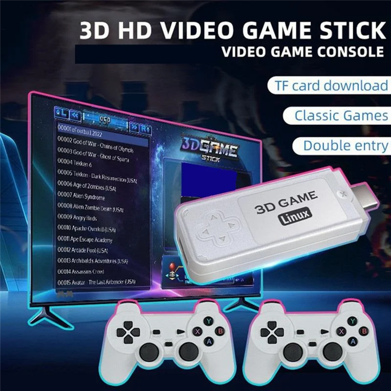 

Игровая консоль Y6, домашнее видео, 4K HD, игровая приставка, 2,4G, беспроводной контроллер с двумя плеєрами, медиаплеер для видеоигр-64G_A02I