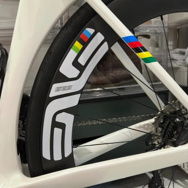 12 Adesivos de Vinil 2D ENVE SES Arco-Íris para Rodas de Bicicleta, Decalques para Aros de Carbono de Bicicletas de Estrada, Presente para Ciclistas