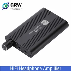 Grwibeou 16-300 ohm Headphone Amplifier 16-150 ohm HiFi Earphone Amplifier 3.5mm Jack Aux Portable Adjustable Audio Amp