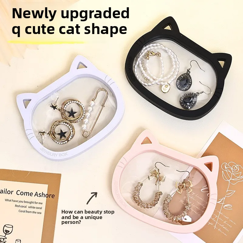 

Подвесная коробка с изображением кота, пленка, шкатулка для драгоценностей, кольцо, коробка для хранения, эластичный дисплей, шкатулка для хранения ювелирных изделий, шкатулка для ношения броней