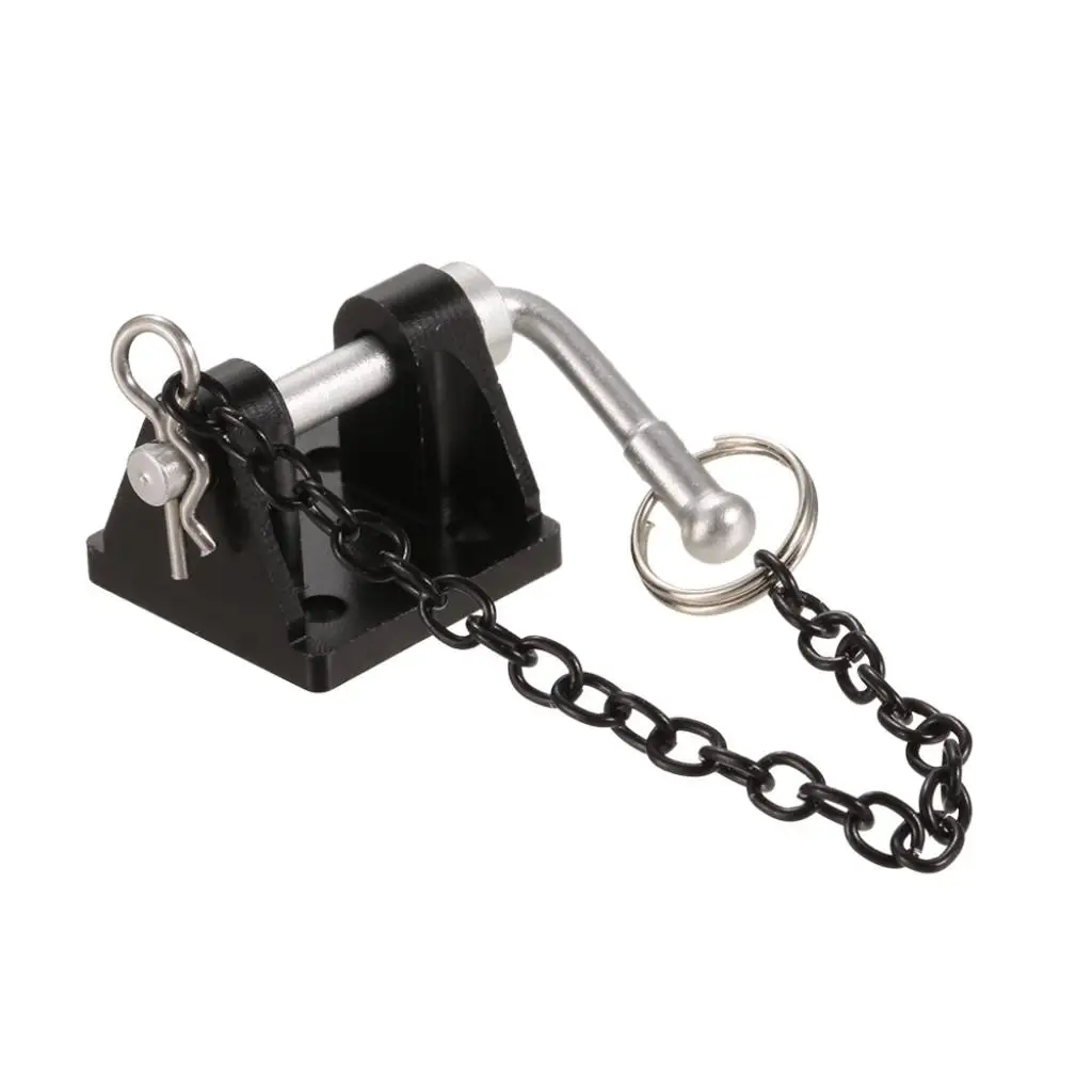 RC Model Vehicle Tow Shackle Trailer Hook Black Metal Chain for 1/10 Scale Crawler Truck Bumper Parts