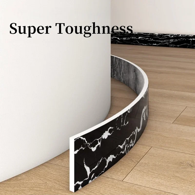 

Skirting Board Aluminum-plastic Panel Self-adhesive Thickened Waterproof Foam Wood Grain Skirting Wall Stickers Home Decoration