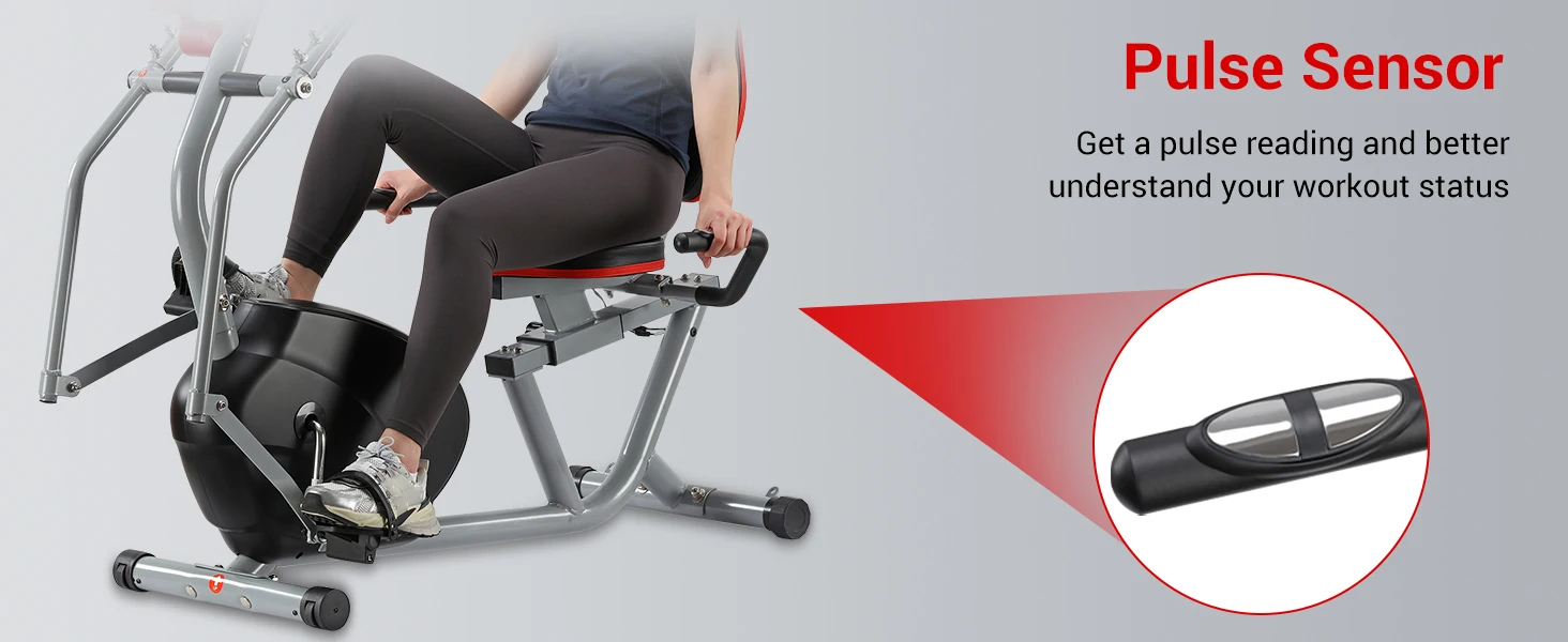 recumbent elliptical with pulse sensor