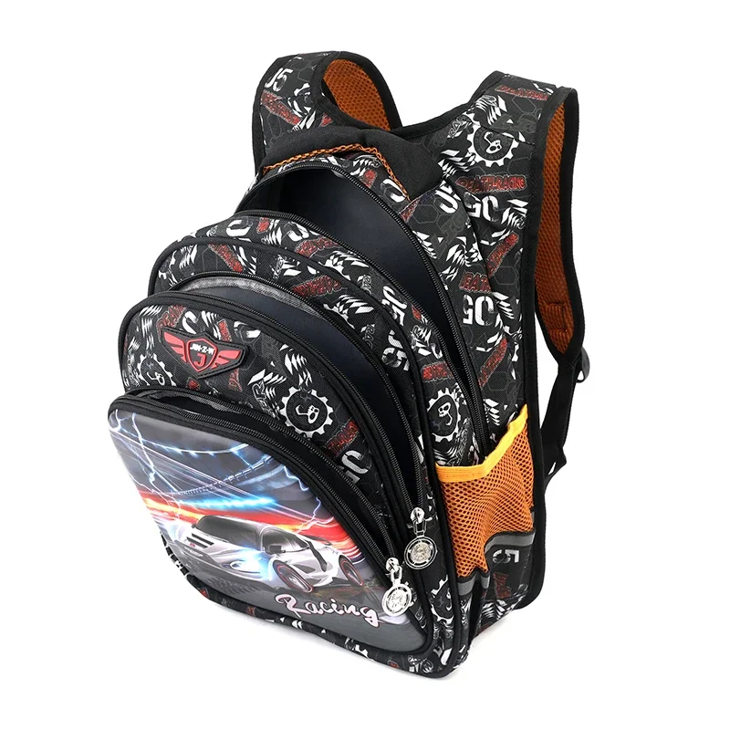 Mochilas escolares 3D impermeables para niños y niñas, mochila escolar ortopédica primaria de dibujos animados, bolsa para libros de grado 1-3