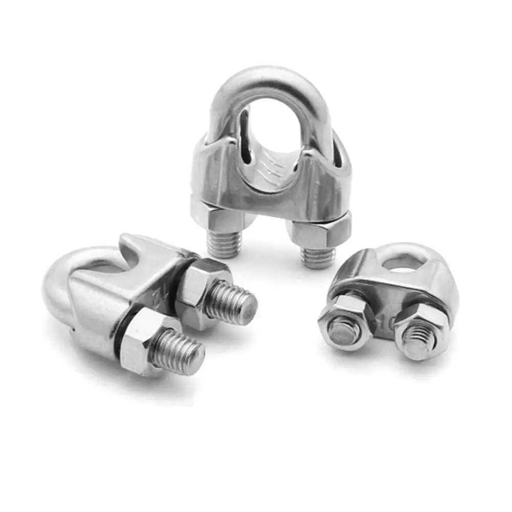 1Pc M2/3/4/5/6/8/10/12/14mm Wire Rope Sleeve 304 Stainless Steel U Type Cable Clip Hardware Fixing Clip Wire Clamp Bolts Rigging