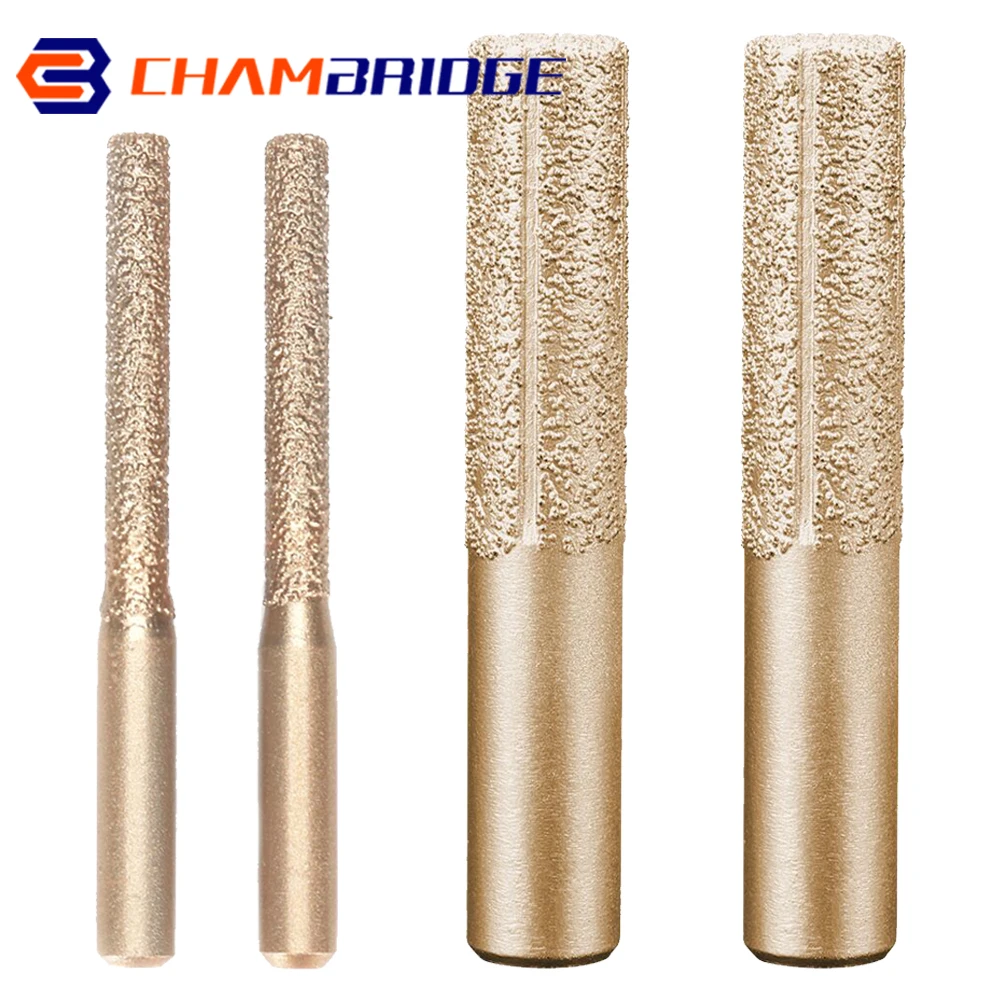 Diamond Router Bits Golden Brazed straight Shank Milling Cutter For Marble Stone Granite Engraving Machine Carving Rotation Tool