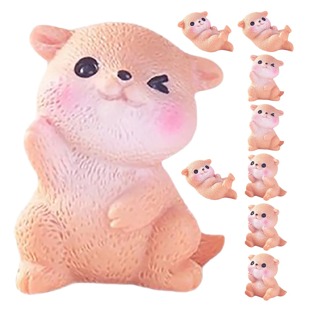 9 قطعة تماثيل صغيرة من الراتنج شخصيات حيوانات مصغرة لطيفة لمجموعة تزيين الحديقة ملحقات الحديقة الخيالية للنباتات #2