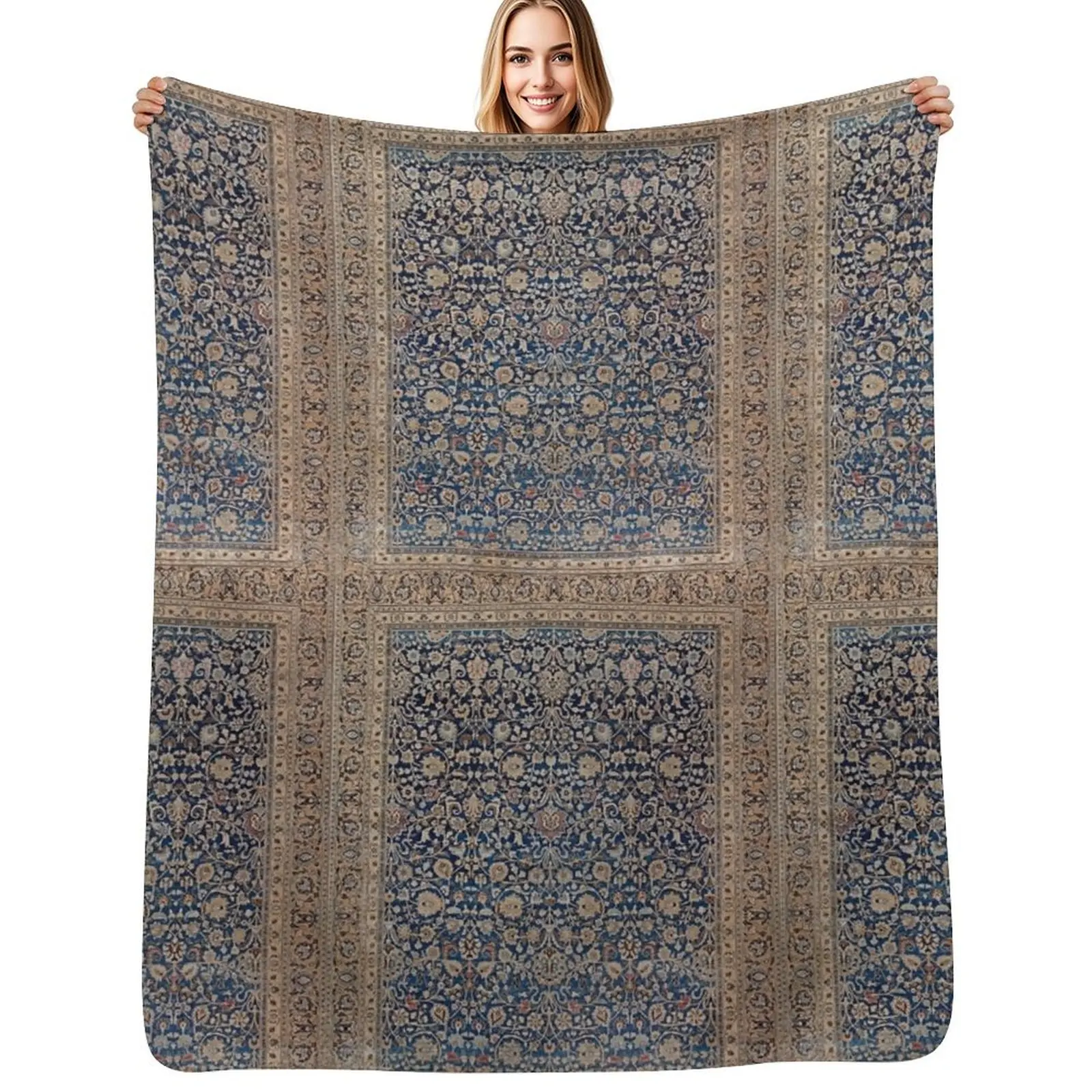 

oriental rug Vintage Antique Persian Carpet Throw Blanket Multi-Purpose For Baby Quilt Hairy Blankets