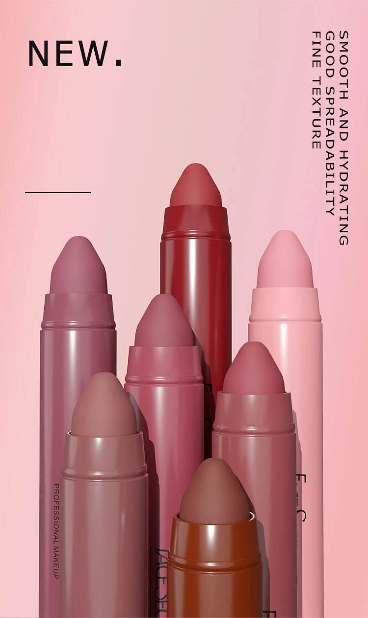 12 colori Sexy Matte Lipstick Waterproof Long Lasting Color Rendering antiaderente Velvet Lips Liner Pencil Woman Makeup Cosmetics