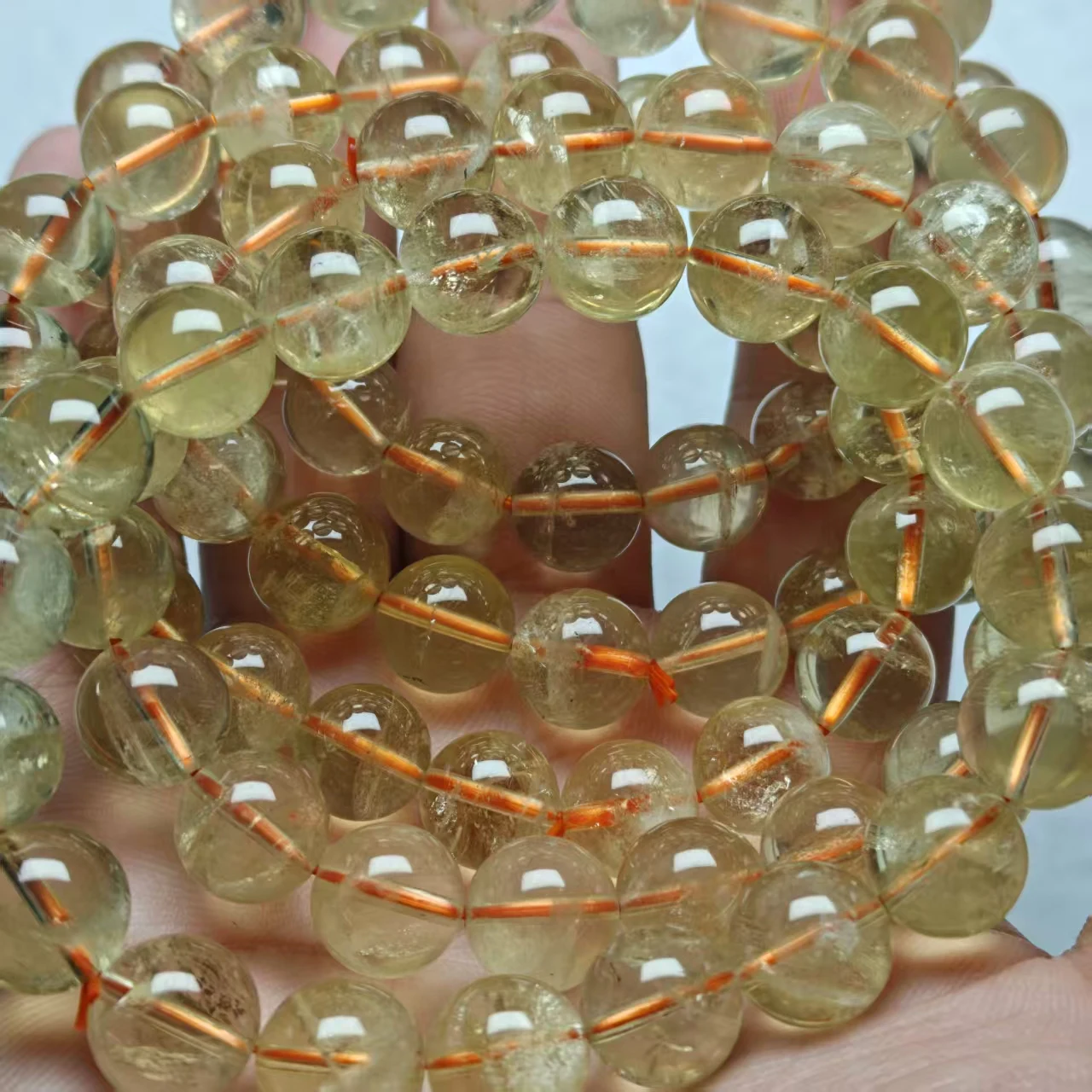 Zihan 8-15 مللي متر الطبيعية AA البرازيل سيترين السلس الجولة فضفاض الخرز مجوهرات DIY بها بنفسك اكسسوارات والأساور والخرز المطابقة #5