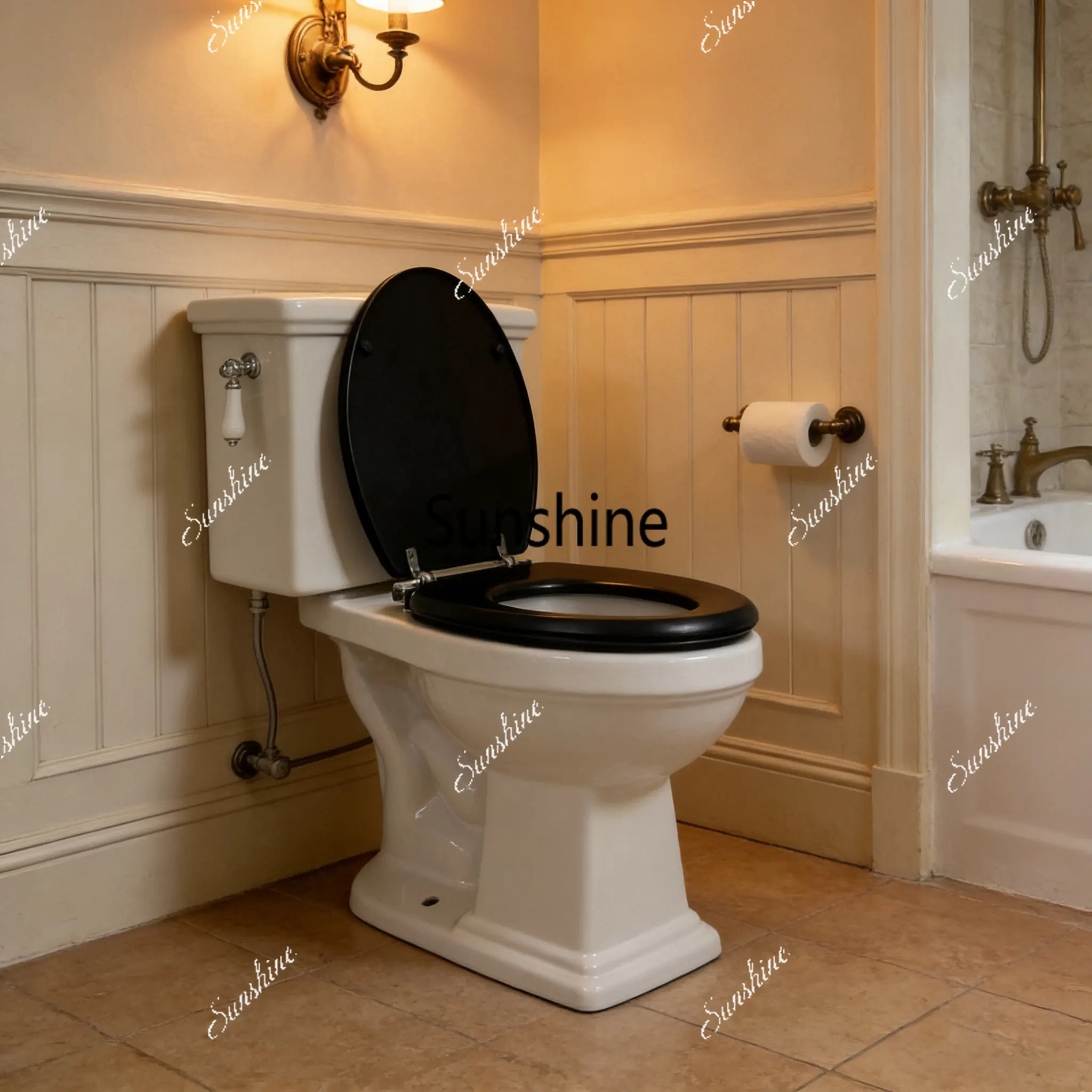 American retro, solid wood cover toilet, trimmed toilet toilet toilet