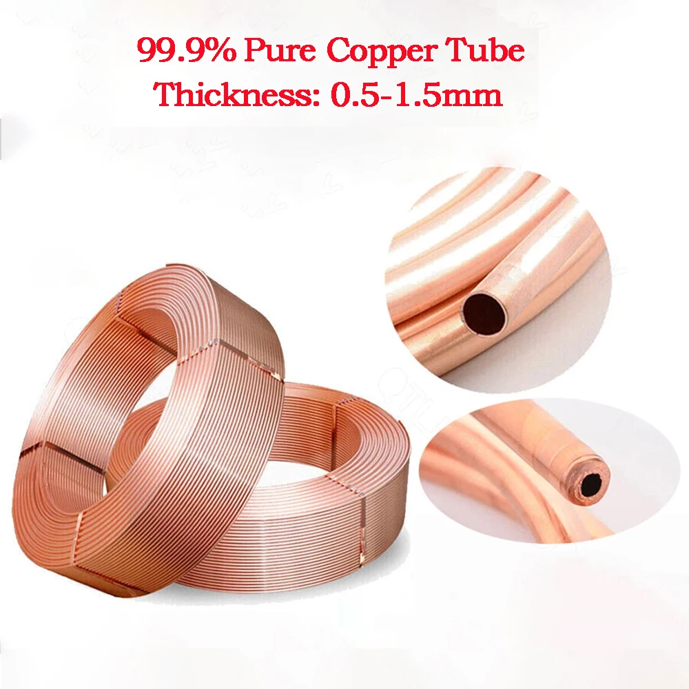

New Red Soft Copper Pipe Coil OD 1.8mm to 16mm Copper Tube Tubing for Air Conditioning/gas/plumbing/diy/microbore