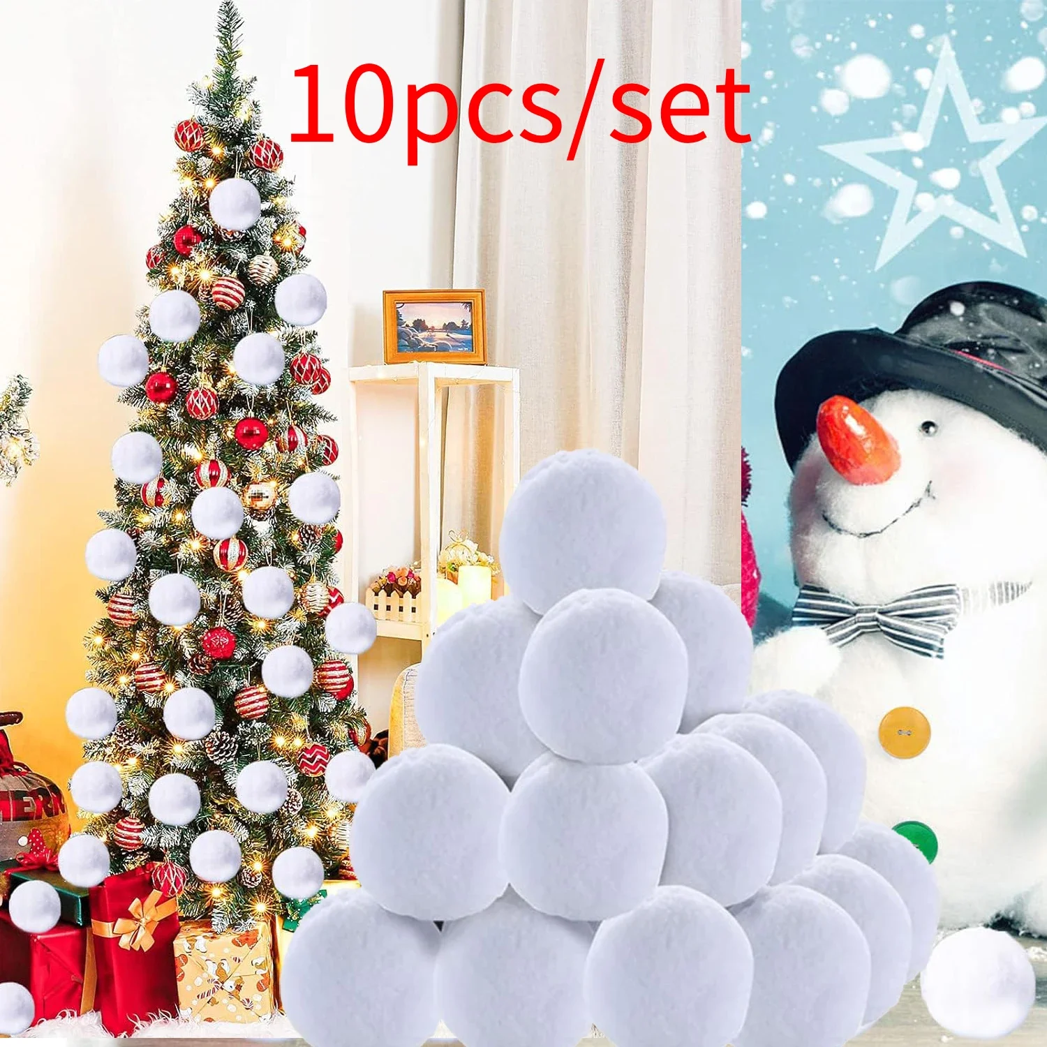 Decorative hanging decorations, large size white decoration souvenirs exquisite 10pcs Christmas Round Ball