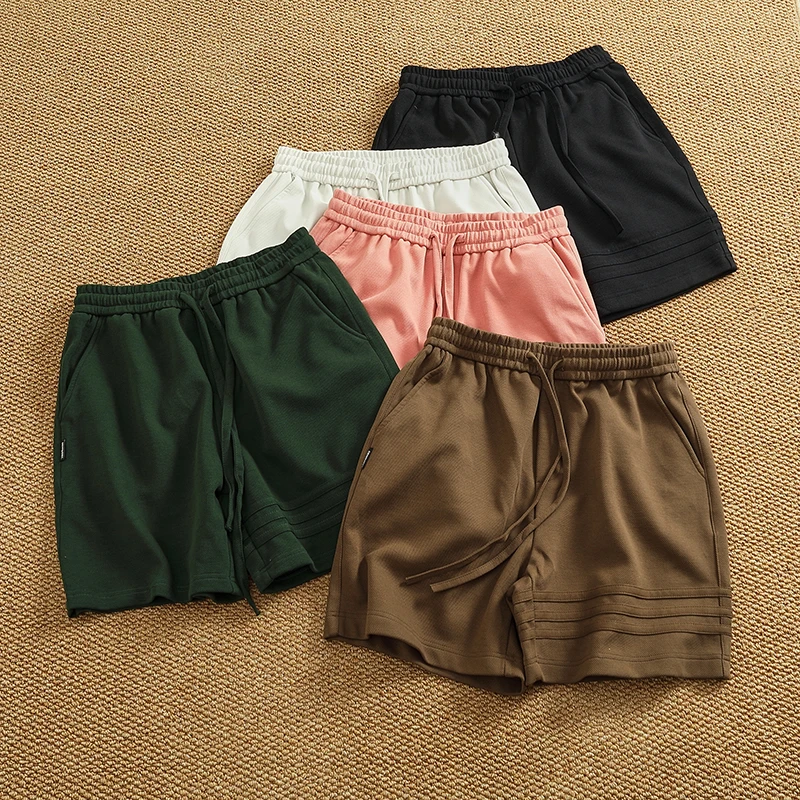 

Летние американские повседневные тяжелые асимметричные короткие брюки с эластичной резинкой на талии, мужские свободные модные уличные спортивные пятые брюки