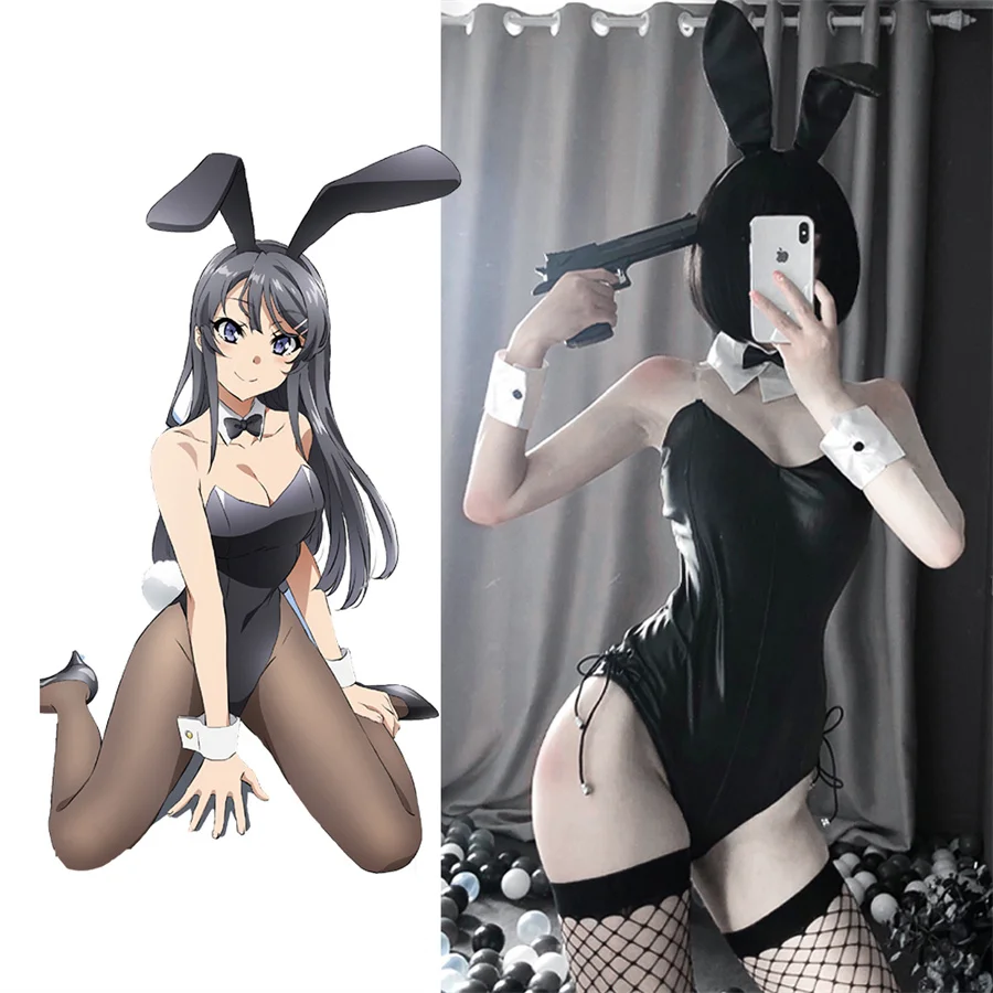 

Kawaii Cosplay Bunny Girl Exotic Maid Costumes Hot Sexy Lingerie Faux Leather Bodysuit Outfit Clothes Women Underwear