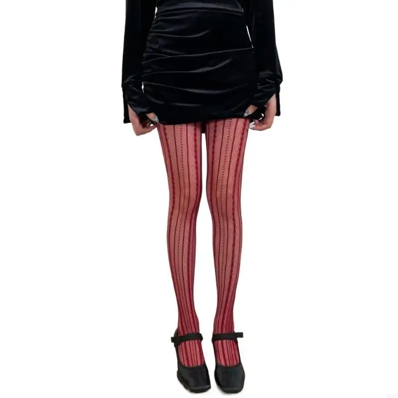 

39BC Fashionable Stripe Pattern Tights High Waist Pantyhose for Women Girls