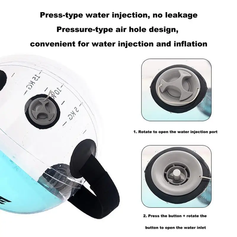 균형 안정성을 운동하기 위한 워터백 코어 훈련을 위해 채울 수 있는 워터볼 홈 체육관 가중 운동 용품
