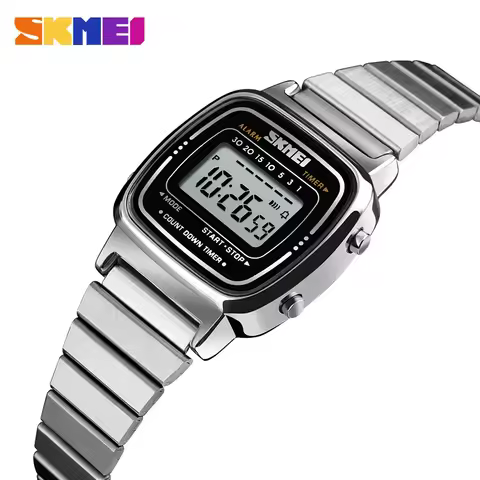 SKMEI 1901 Small Dial Digital Watch Relogio Feminino Fashion Sport Watch Women Top brands Luxury 3Bar Waterproof Ladies Watches