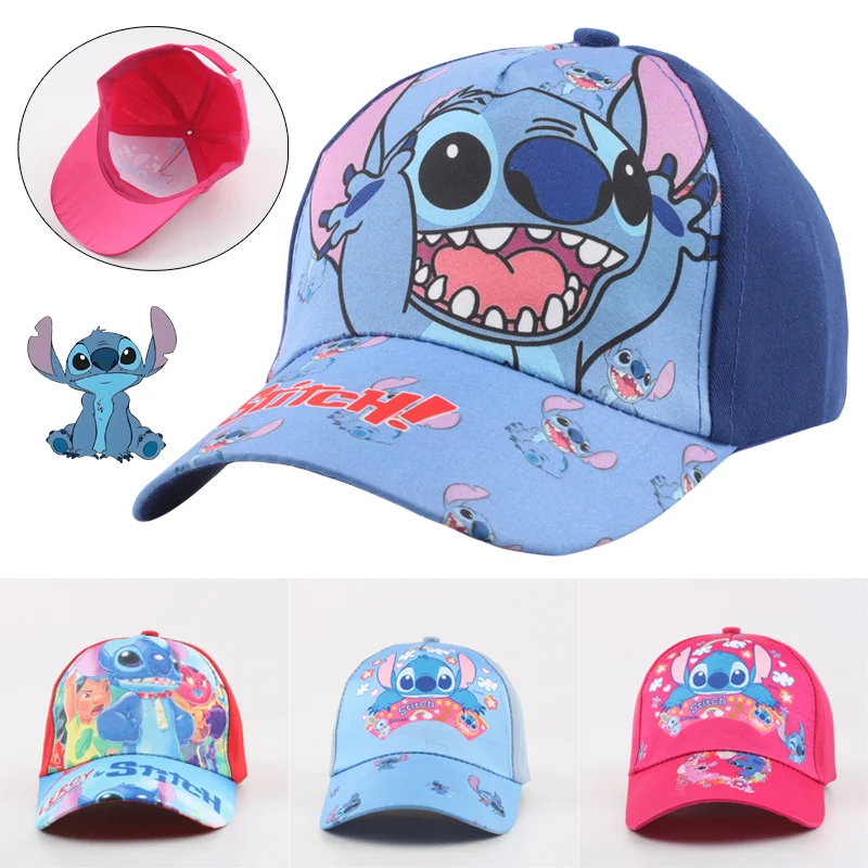 

Disney Stitch Kids Baseball Cap Fashion Boys Girls Adjustable Summer Sun Hat Cartoon Outdoor Sports Hats Sunshade Sunscreen Caps