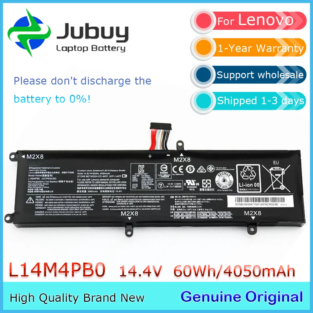 L14M4PB0 14.4V 60Wh Original Laptop Battery for Lenovo Savior 14-ISK 15-ISK Rescuer 14ISK L14S4PB0