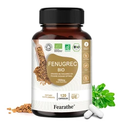 Fenugreek 1500Mg - 120 Capsules - Organic Fenugreek Rich in Protein and Vitamins, Certified Organic, Vegan Gluten & Lactose Free