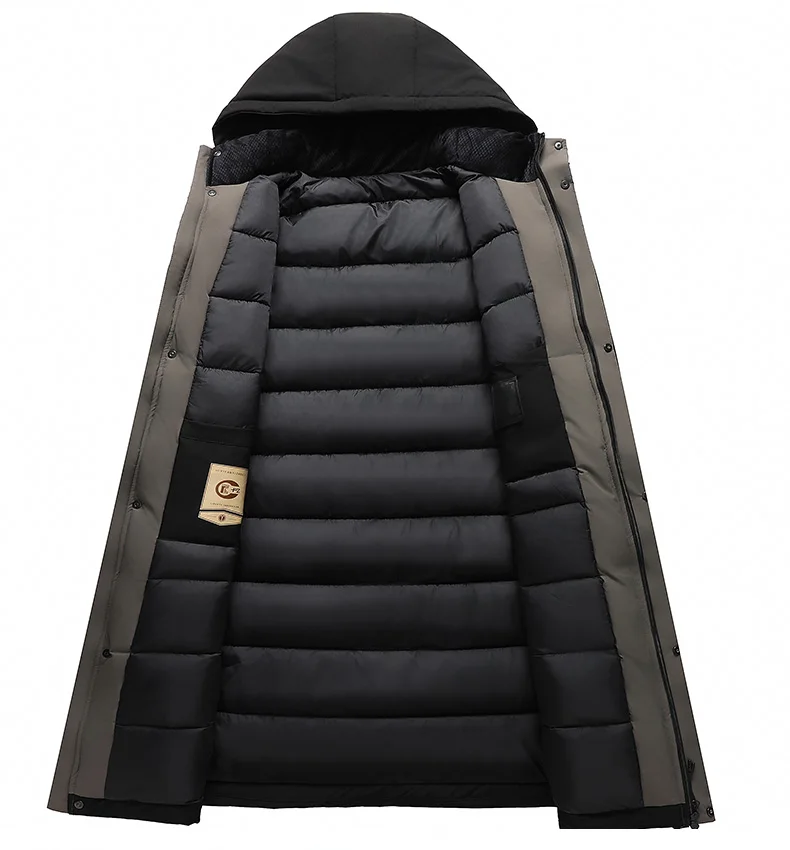 2026 new arrival winter hooded jacket long style sill-like cotton jackets men,mens fashion thicken warm parkas trench coat male