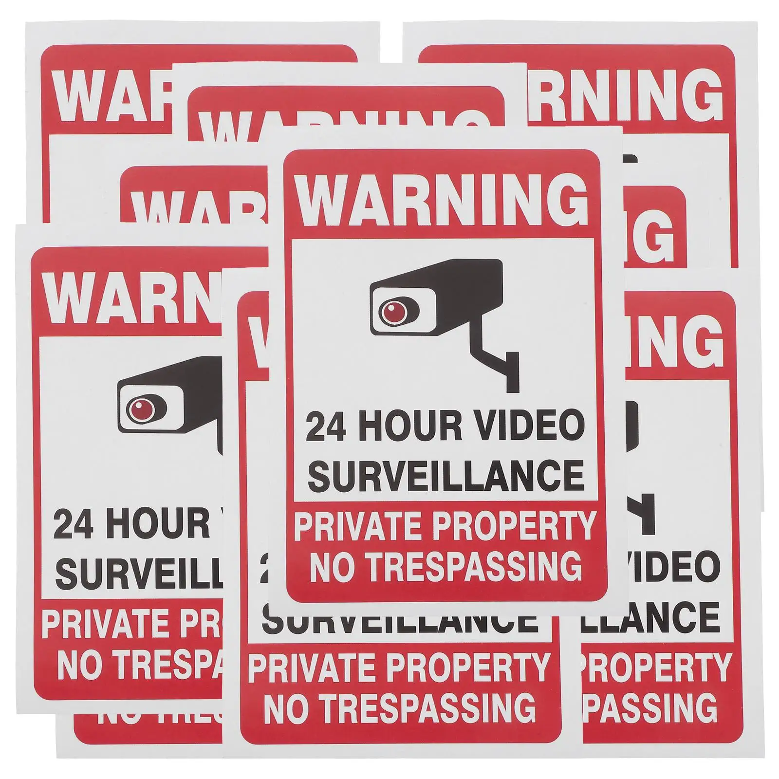 

50 Sheets Security Stickers Signs Premium Material Suitable Public Places Shopping Malls Hotels