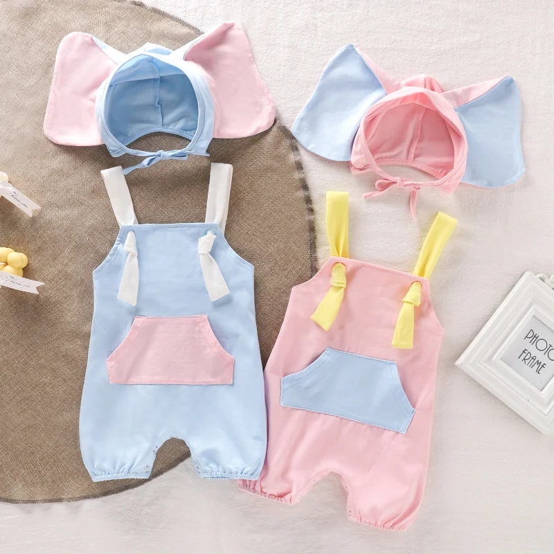 Newborn Baby Sling Overalls + Hat Child Overalls Clothes Set