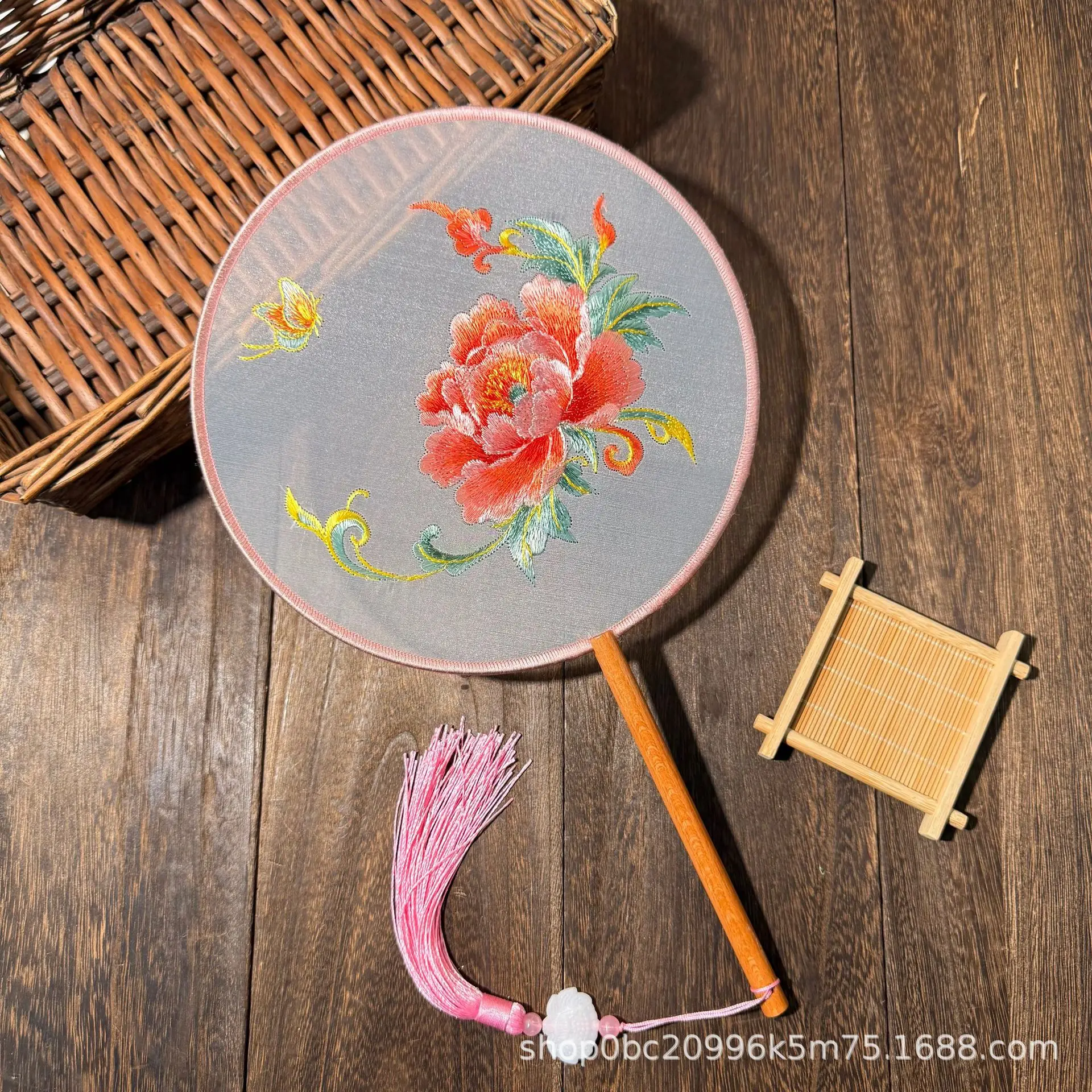 LH Double-sided embroidery fan Suzhou embroidery ornament fan Dance fan Ancient Hanfu