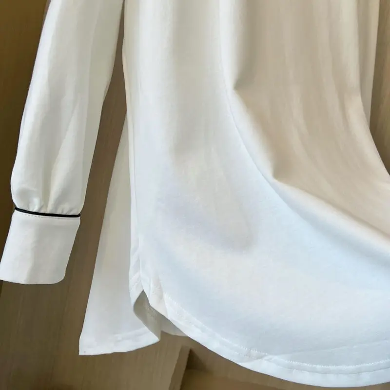 Female Casual All-match Round Neck T-shirt Spring Autumn Women's Clothing Fashion Loose Solid Color Long Sleeve Pullovers Tops
