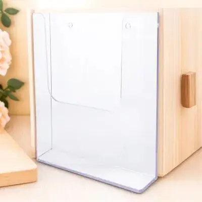 

Acrylic Display Mount Magazine File Holder Brochure Organizer Transparent Storage Shelf A4 Size Modern Office Use