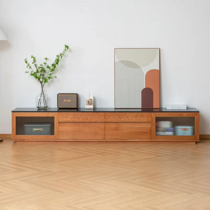 

Walnut TV Cabinet Cherry Wood Living Room Cabinet Red Oak TV Cabinet Rock Slate