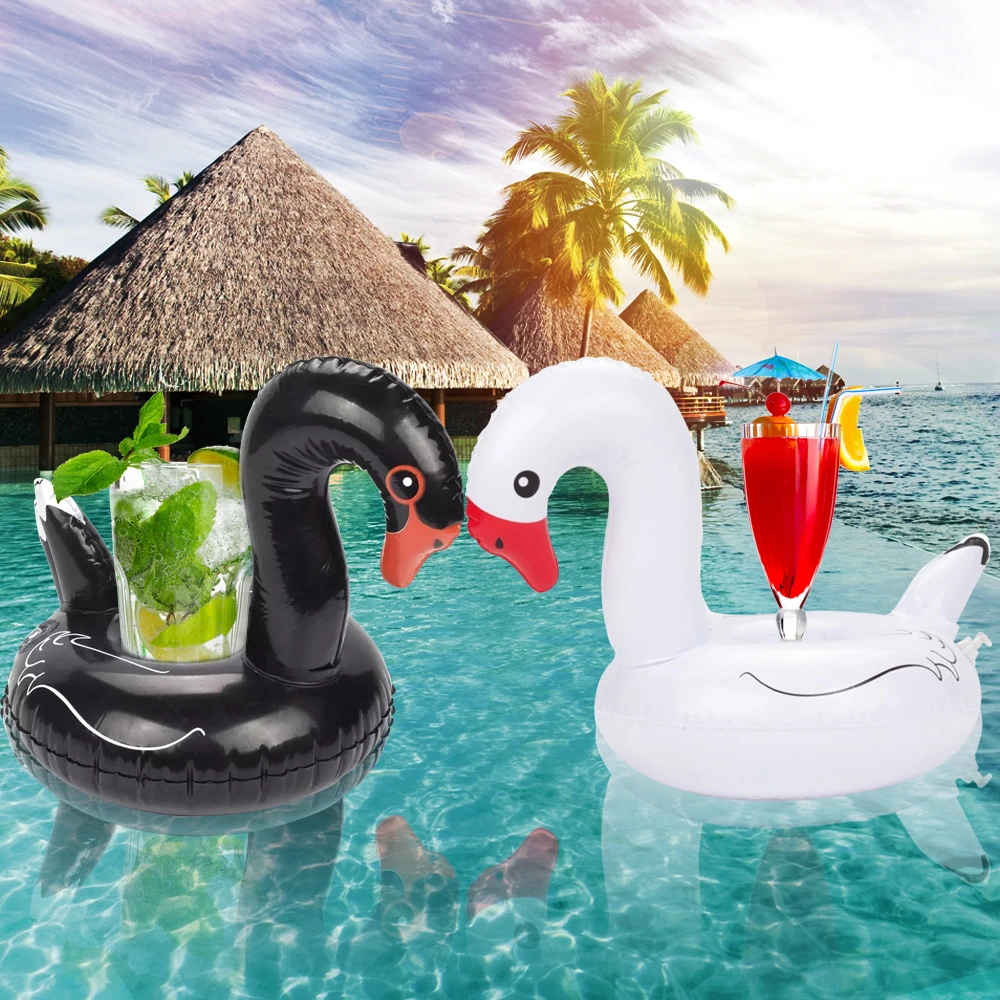 Inflatable Cup Holder Unicorn Flamingo Swan Mini Drink Holder Swimming Pool Float Bathing Pool Toy Bar Coasters Party Decoration