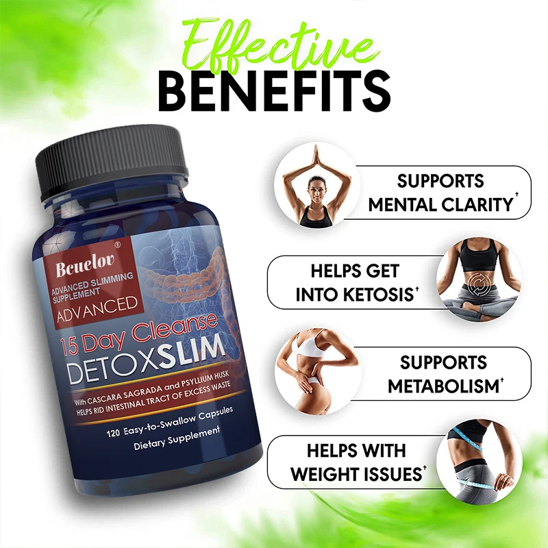 15-Day Gut Colon Cleanse Capsules with Psyllium Husk & Flaxseed, Natural Digestive Support for Detox, Intestinal Comfort