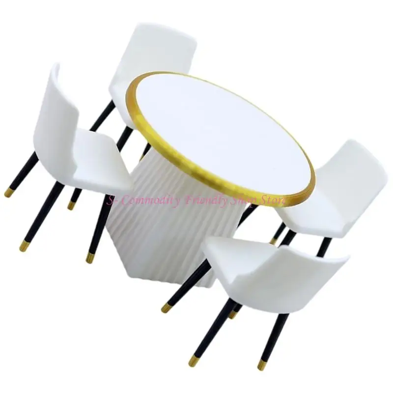 

85ae складной миниатюрный стол и стулья устанавливают реалистичные аксессуары для кукол 1/12