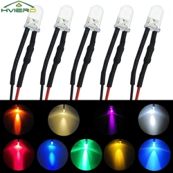 5X F5 5mm Round 20cm Pre Wired DC 12V LED Lamp Light Bulb White Red Blue Green Yellow Warm Diode Emitting Diodes