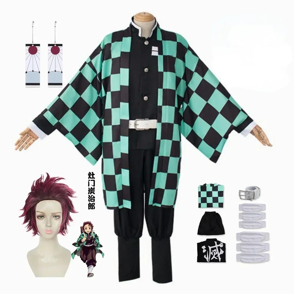 

New Adult Halloween Tanjirou Kamado Cosplay Costume Kimetsu No Yaiba Kimono Halloween Costume Anime