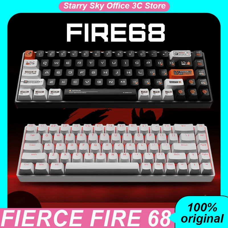 Fierce Fire 68 Mechanical Keyboard 8000hz E-Sports Magnetic Axis 68keys Hot Plug Rgb Low Latency Customized Gaming Keyboard