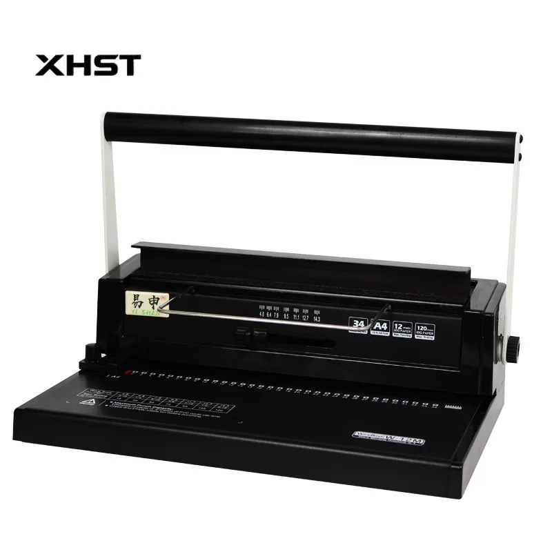 

675XY 34-Hole Manual Power Iron Ring Loose-leaf Punching Machine Square Hole A4 Binding Multi-Function Combing Machine
