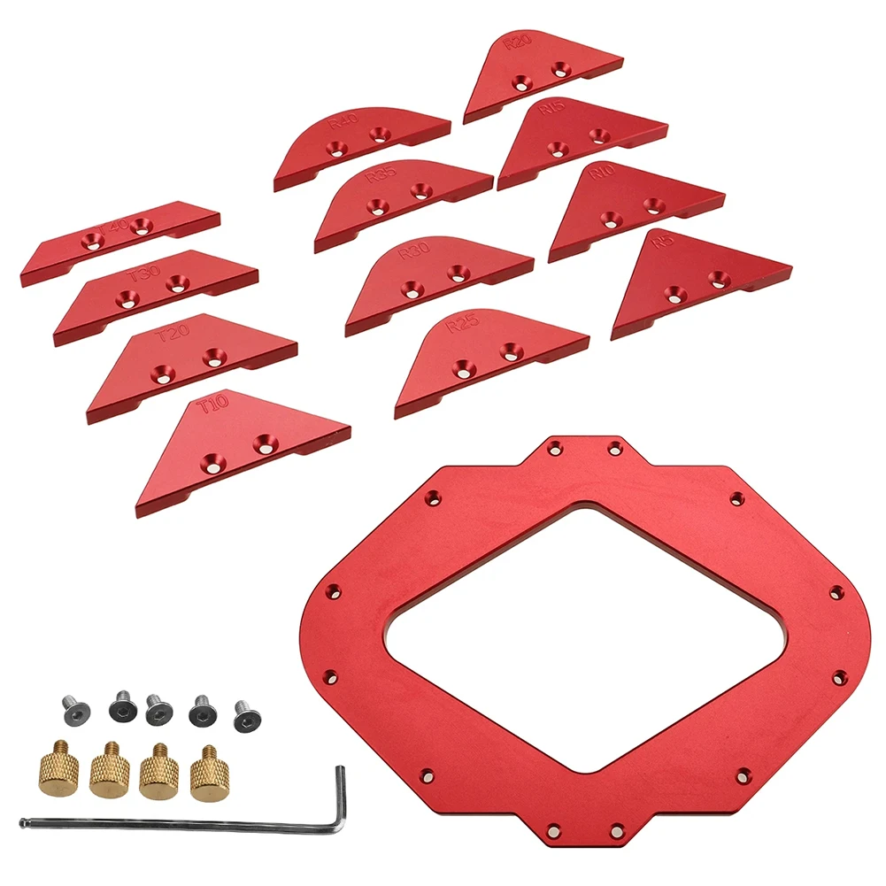 13pcs Woodworking Round Beveled Radius Profile Template Kit Trimming Machine DIY Beginners Multifunction Professional Hand Tools
