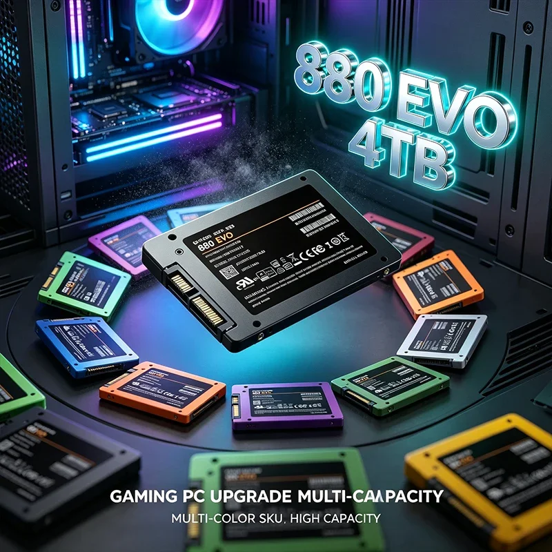 13 Colors 2.5 Inch 880EVO SATA3 SSD 7400MB/s V-NAND Internal Solid State Drive for Laptop Desktop Computer