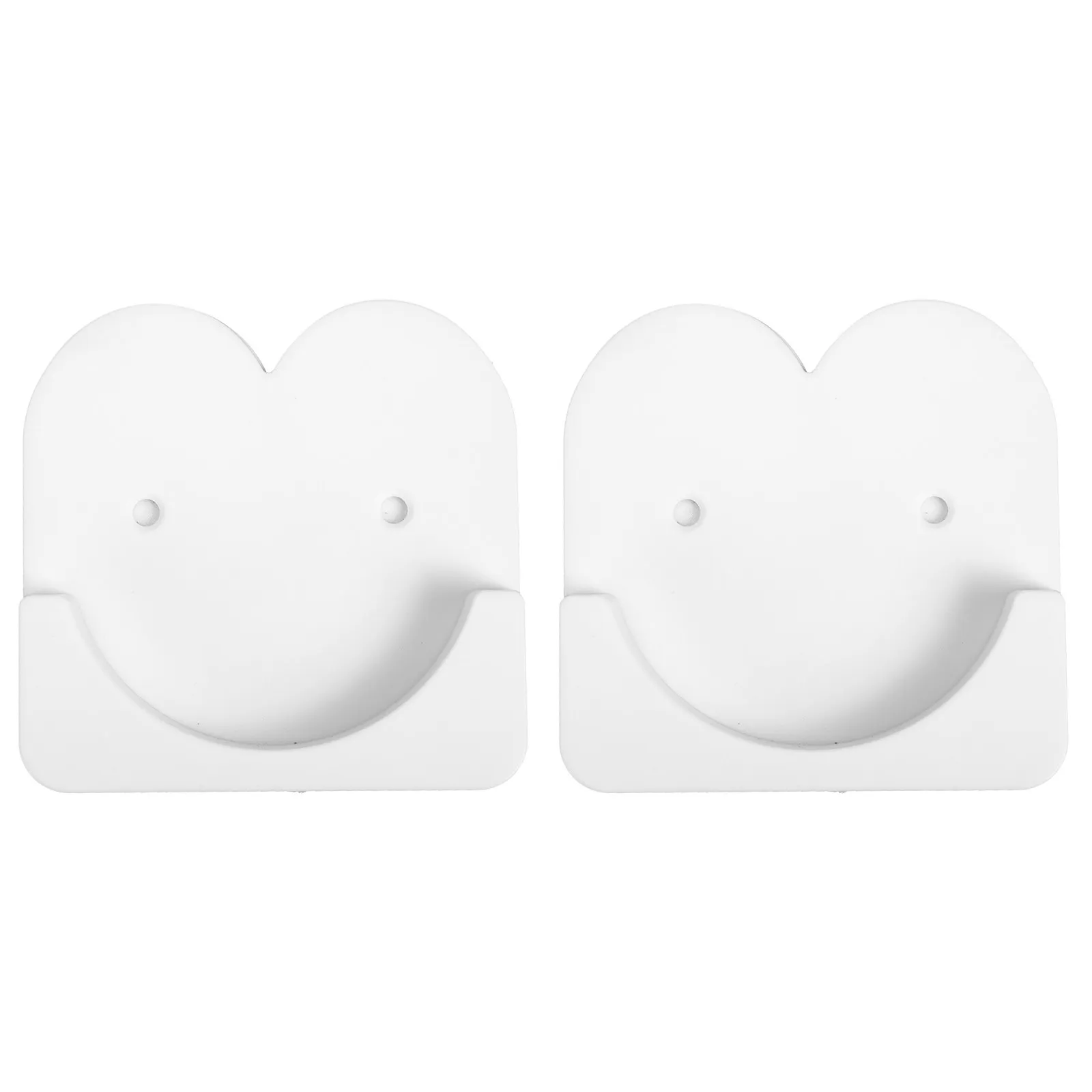 1Pair Smooth Adhesive Shower Rod Retainer Holder Premium Plastic Material Wall Mounted for Bathroom Living Room Kitchen