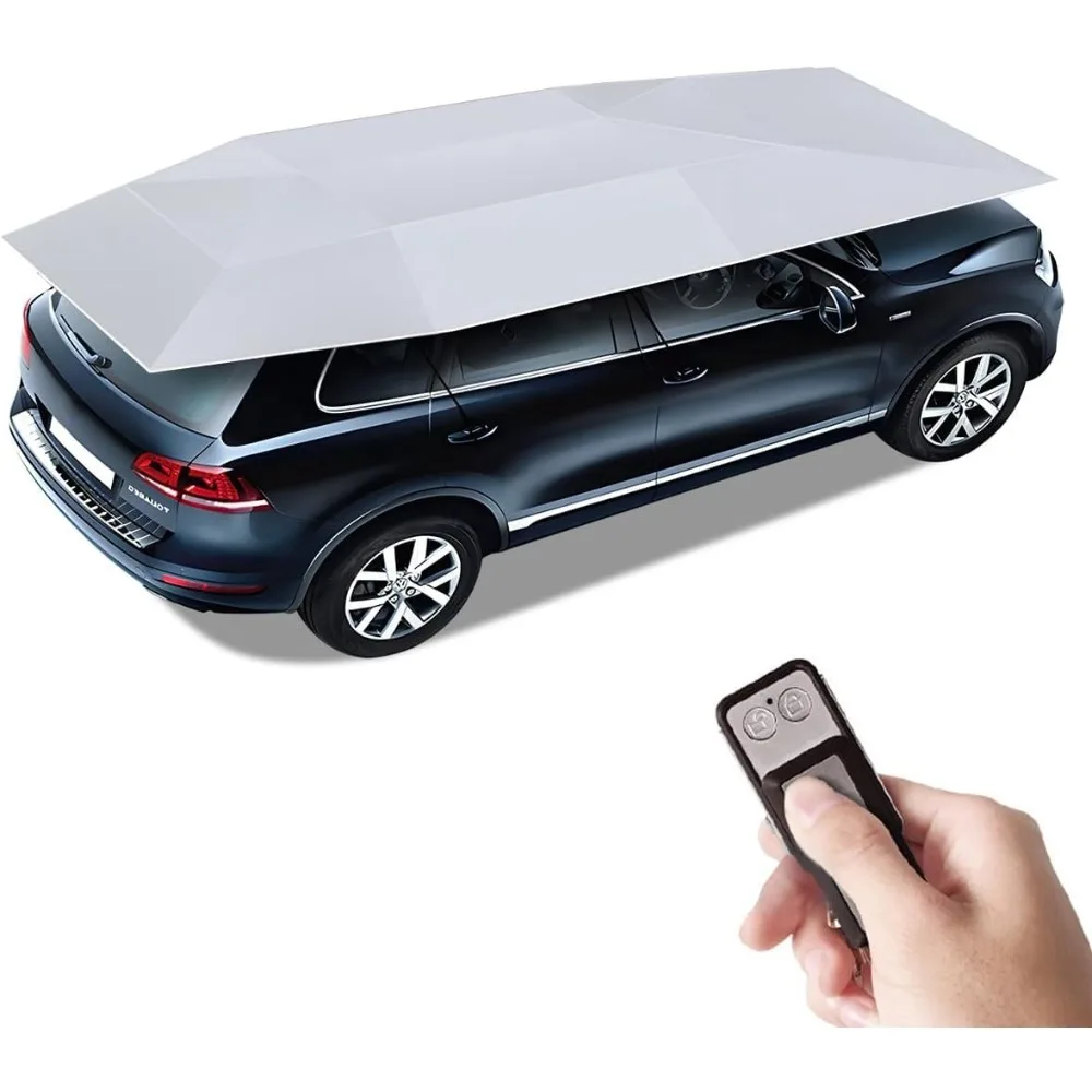 

Universal Car Tent Movable Carport, Fully Automatic Car Umbrella Tent Awning (Silver Grey, 205 inch)