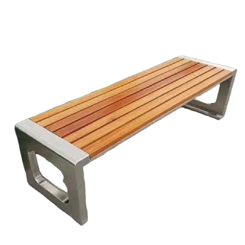 Professional Modern Style Long Plastic Wood Metal Composite Park Garden Patio Outdoor Bench