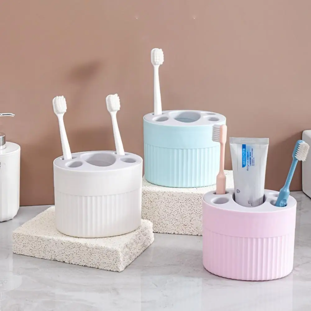 11.5*9.5cm Toothbrush Storage Rack Multi-Purpose Toothpaste Holder Grids Design Makeup Brush Organizer Holder Bathroom Accessory