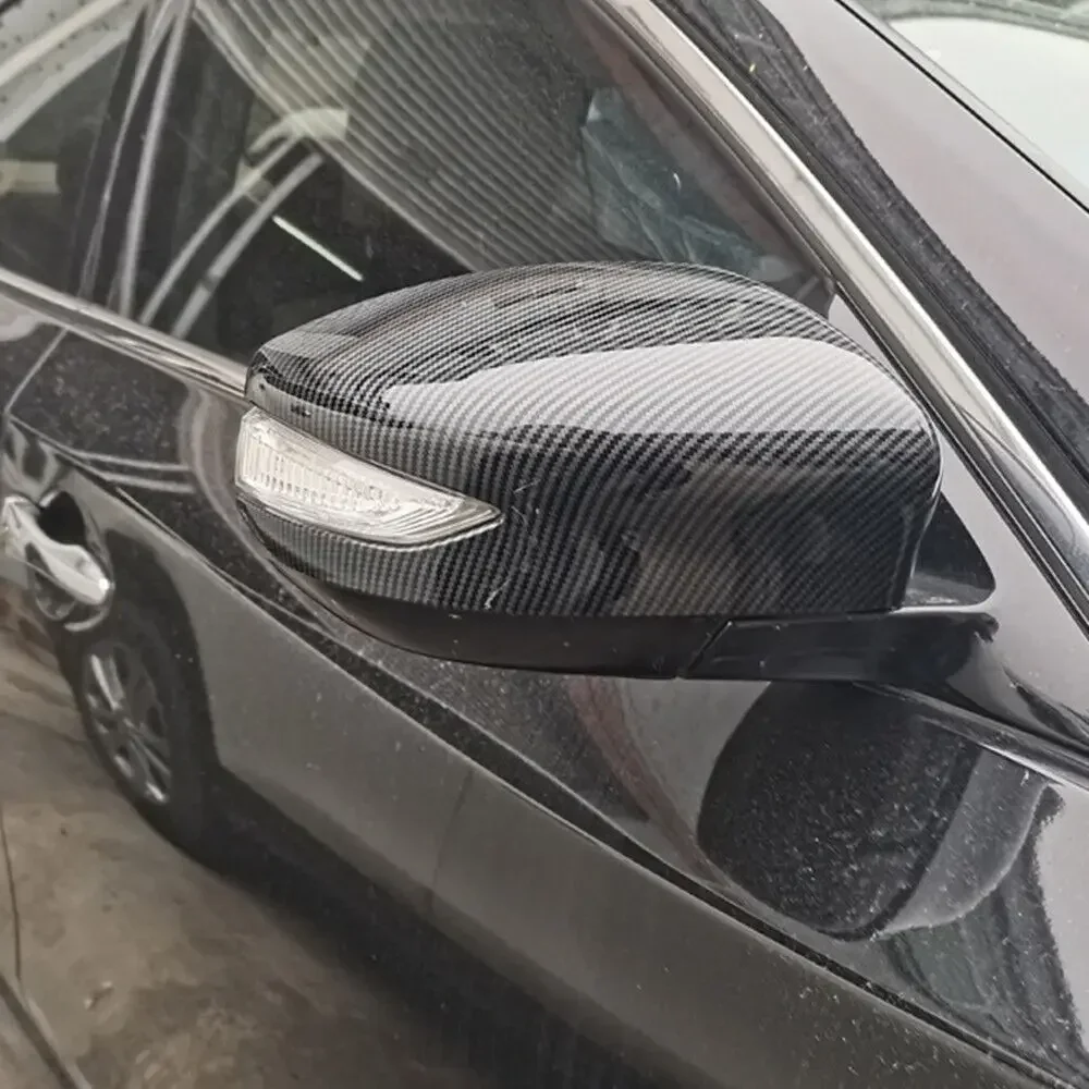 For NISSAN Altima Sentra/Sylphy 2013-2018 ABS Car Rearview Side Mirror Cover Wing Cap Exterior Door Trim Adhesive Sticker Parts
