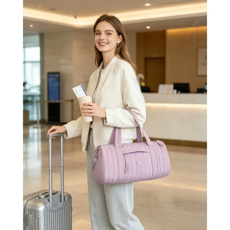 Simple Large Capacity Gym Bag Polyester Travel Handbag Casual Sports Shoulder Bag Weekend Trip Storage Luggage
