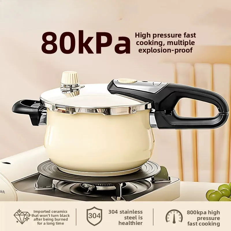 Explosion-proof 4-liter Pressure Cookers Induction Stoves 80KPA Fast Cooking Pressure Canner Stainless Steel Pressure Cooker